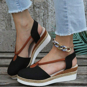 Women's Color Matching Casual Fish Mouth Platform Sandals 58026224C