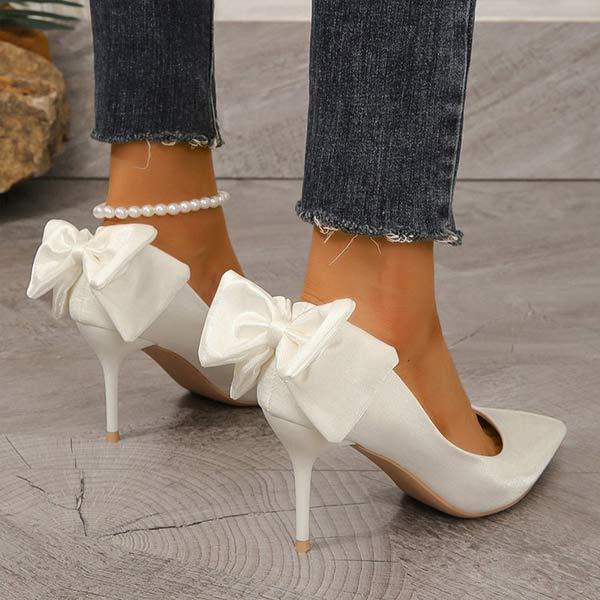 Women's High Heel Stiletto Bow Pointed Toe Sandals 67172965C