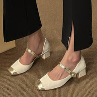Women's Retro Elegant Buckle Chunky Heel Mary Jane 10550311S
