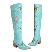 Women's Vintage Embroidered Over the Knee Boots 03427308S