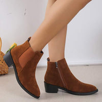 Women's Side-Zip Chunky Heel Ankle Boots 62659545C