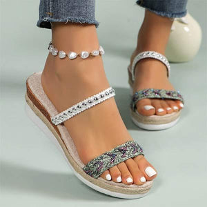 Women's Thick Sole Woven Slide Sandals 66156413C