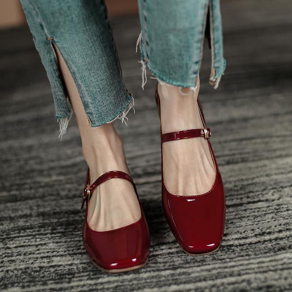 Women's Fashionable Block Heel Retro Square Toe Mary Jane 13869146S