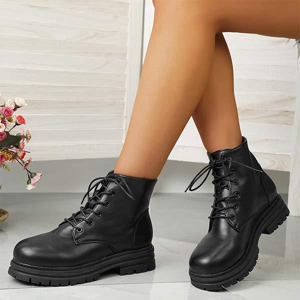 Women's Vintage Lace-Up Chunky Sole Martin Boots 93206873C