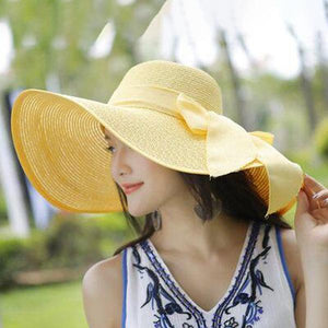 Large Edge Straw Foldable Sunscreen Beach Hat 55860337C