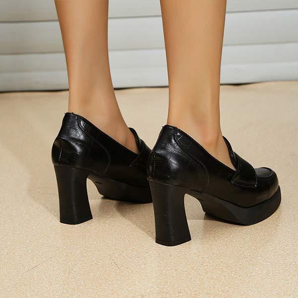 Women's Vintage Chunky Heel Single Shoes 20146610C