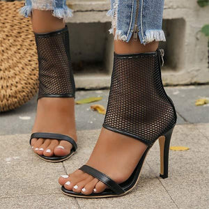 Women's Mesh Stiletto Heeled Sandals 24215568C