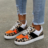 Women's Fashion Casual Lace-Up Leopard Flats 31473467S