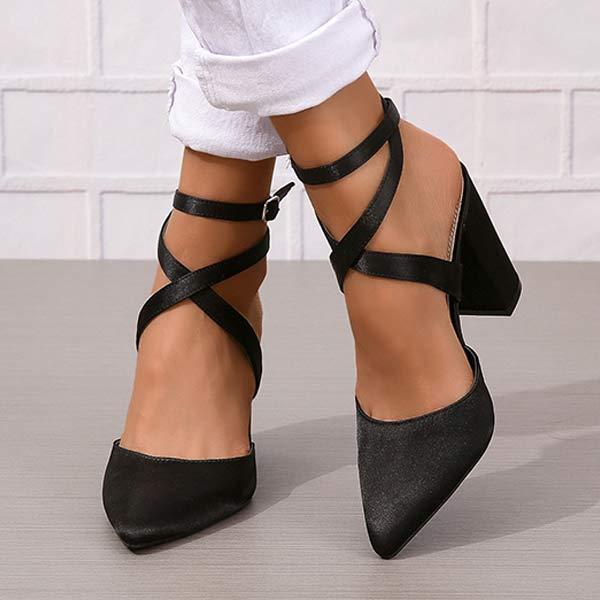 Women's Pointed Toe High Heel Sandals with Ankle Strap 01048631C