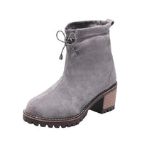 Women's Casual Lace-Up Chunky Heel Booties 75585039S
