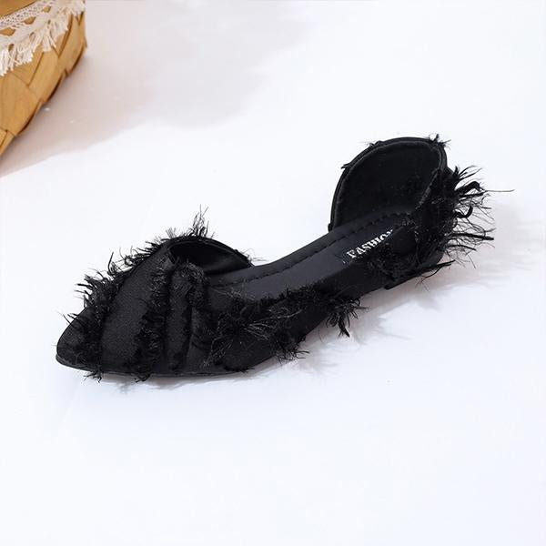 Women's Elegant Tassel Pointed Toe Flats 57525927S