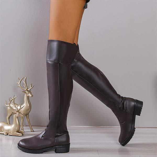 Women's Chunky Heel Fitted Over-the-Knee Boots 37223050C