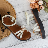 Women's Casual Thick Sole Elastic Strap Beach Sandals 50800173S