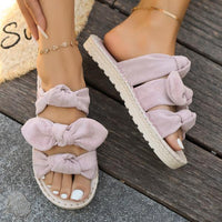 Women's Casual Elegant Bow Braided Sole Slippers 65391567S