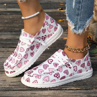 Women's Casual Multicolor Heart Flat Canvas Shoes 32246493S