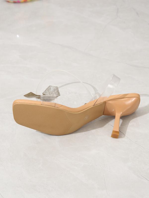 Women's Fashion Rhinestone Bow High Heel Sandals 39931389S