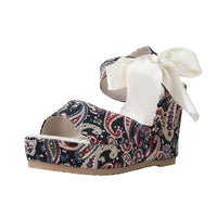 Women's Casual Ethnic Ribbon Wedge Sandals 14548067S