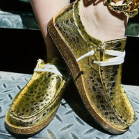 Women's Retro Lace-Up Sequin Shoes Casual Flat Shoes 55776064S