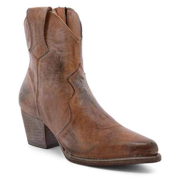 Women'S Pointed Toe Mid Heel Ankle Boots 77282510C