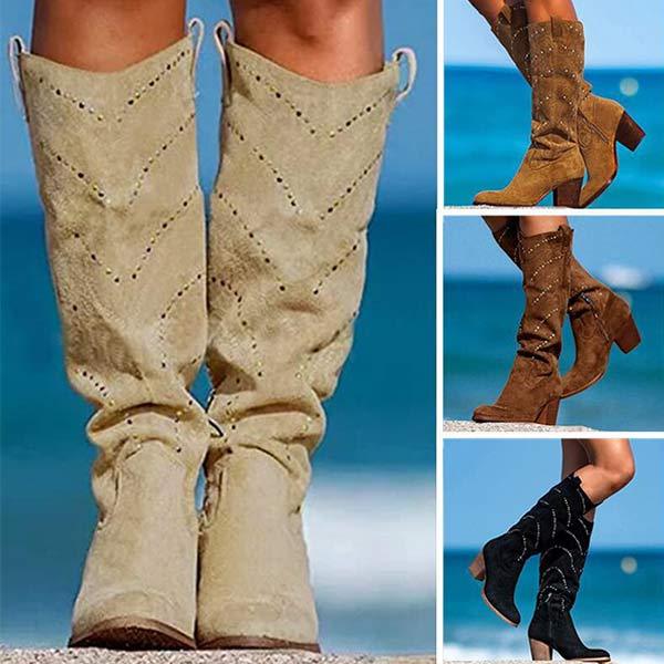 Women'S Vintage Chunky Heel Boots 81491855C