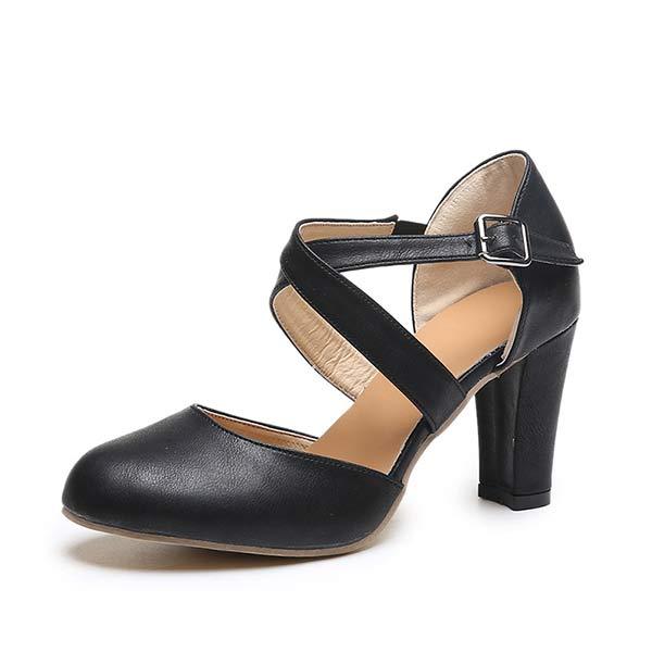 Women'S Vintage High Heel Block Heel Sandals 05113468C