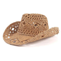 Vintage Cutout Western Cowboy Straw Hat 32088697C