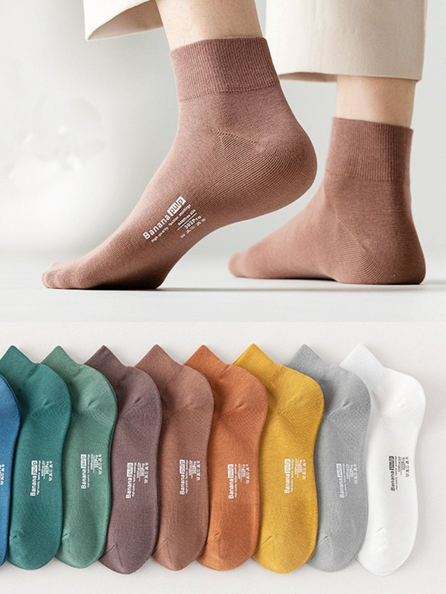100% Cotton Casual Solid Color Sports Socks