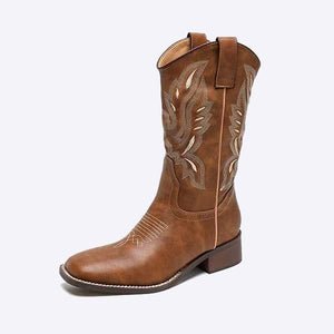 Women'S Long Embroidered Vintage Cowboy Boots 59640234C