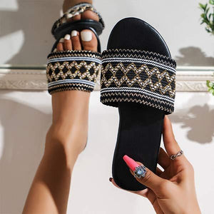 Women'S Flat Ethnic Roman Sandals 90499188C