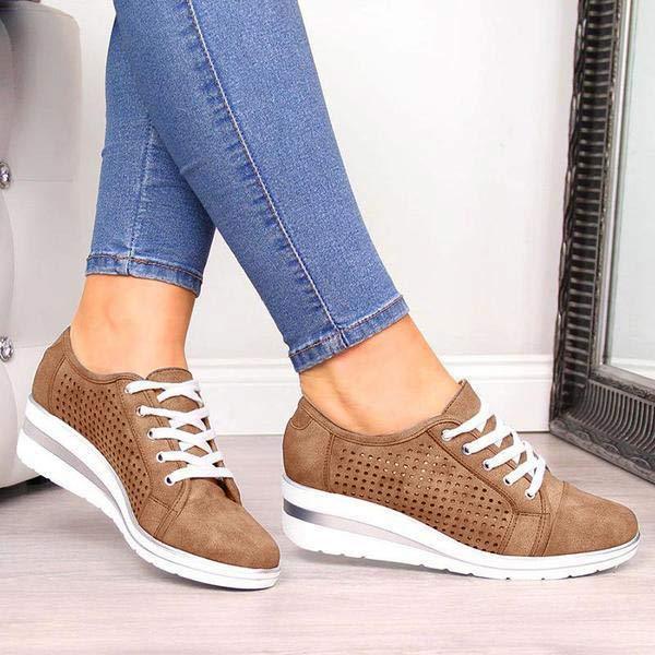 Women'S Wedge Lace-Up Casual Sneakers 10712427C