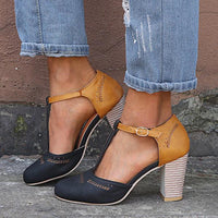 Women'S Vintage Chunky High Heel Sandals 36719001
