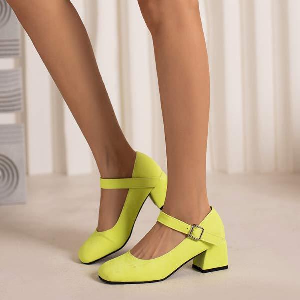 Women'S Chunky Heel Buckle Mary Jane Shoes 11084284C