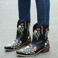 Women'S Pointed Toe Embroidered Floral Cowboy Boots 55524275