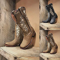 Women'S Embroidered Sleeve Vintage Rider Boots 82694045C
