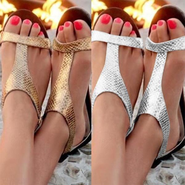 Women'S T-Strap Flat Sandals 67728062