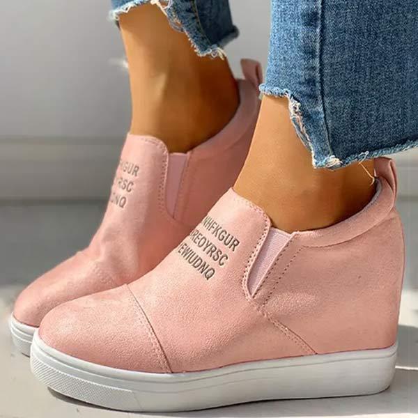 Women'S Solid Color Casual Shoes Inner Heightening Sneakers 35985129C