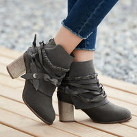 Women'S Chunky Heel Vintage Ankle Boots 47559780