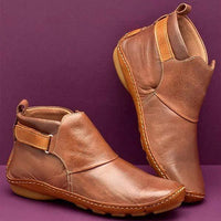 Women'S Vintage Velcro Flat Ankle Boots 38962573