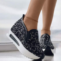 Women'S Fashion Breathable Mesh Thick Sole Increased Sequins Casual Shoes 93832465C