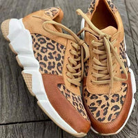 Women's Platform Leopard Print Lace-Up Sneakers 32874762C