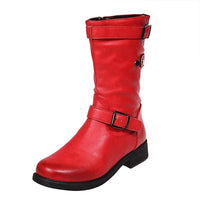 Women'S Flat Mid-Top Leather Boots 82811909C