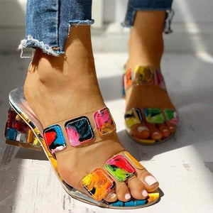 Women'S Colorful Mid-Heel Sandals 94913319C