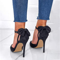 Women'S Pointed Toe Stiletto Bow High Heels 09960387C
