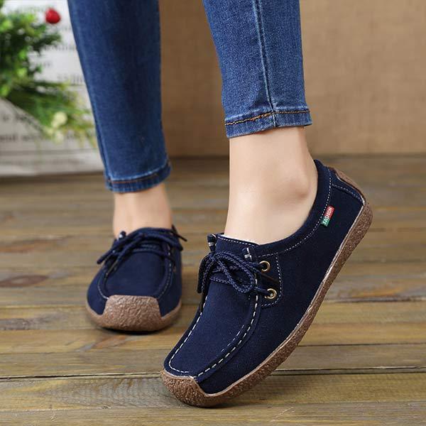 Women'S Soft Sole Comfortable Casual Flat Lace-Up Shoes 88980160C