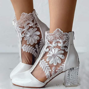 Women'S Lace High Heel Sandals 86665395C