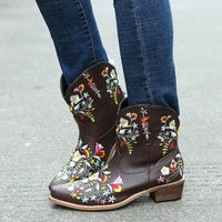 Women'S Pointed Toe Embroidered Floral Cowboy Boots 55524275