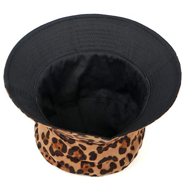 Suede Leopard-Print Bucket Hat 31882522C