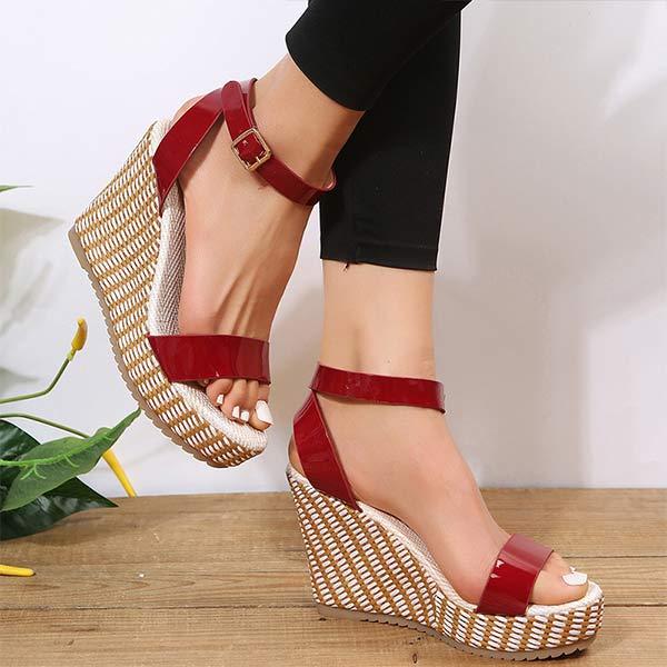 Women'S Fashion Open Toe Strap Wedge Sandals 72952336C