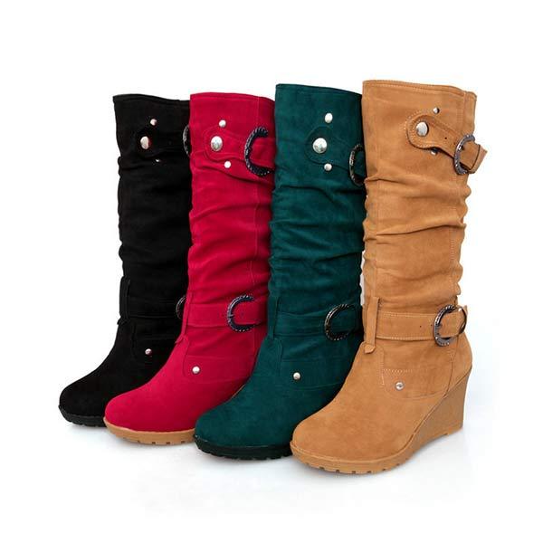 Women'S Round Toe Wedge Snow Boots 88992763C