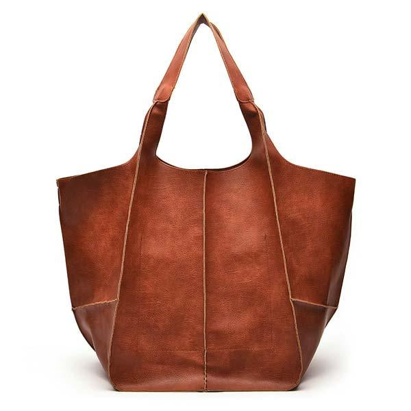 Women's Vintage Soft Leather Large Capacity Shoulder Tote Bag